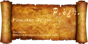 Pinczker Örs névjegykártya
