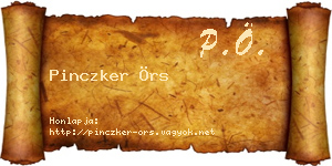 Pinczker Örs névjegykártya