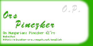 ors pinczker business card